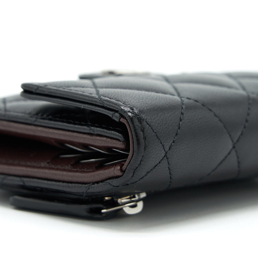 Chanel Small Classic Compact Wallet Lambskin Black
