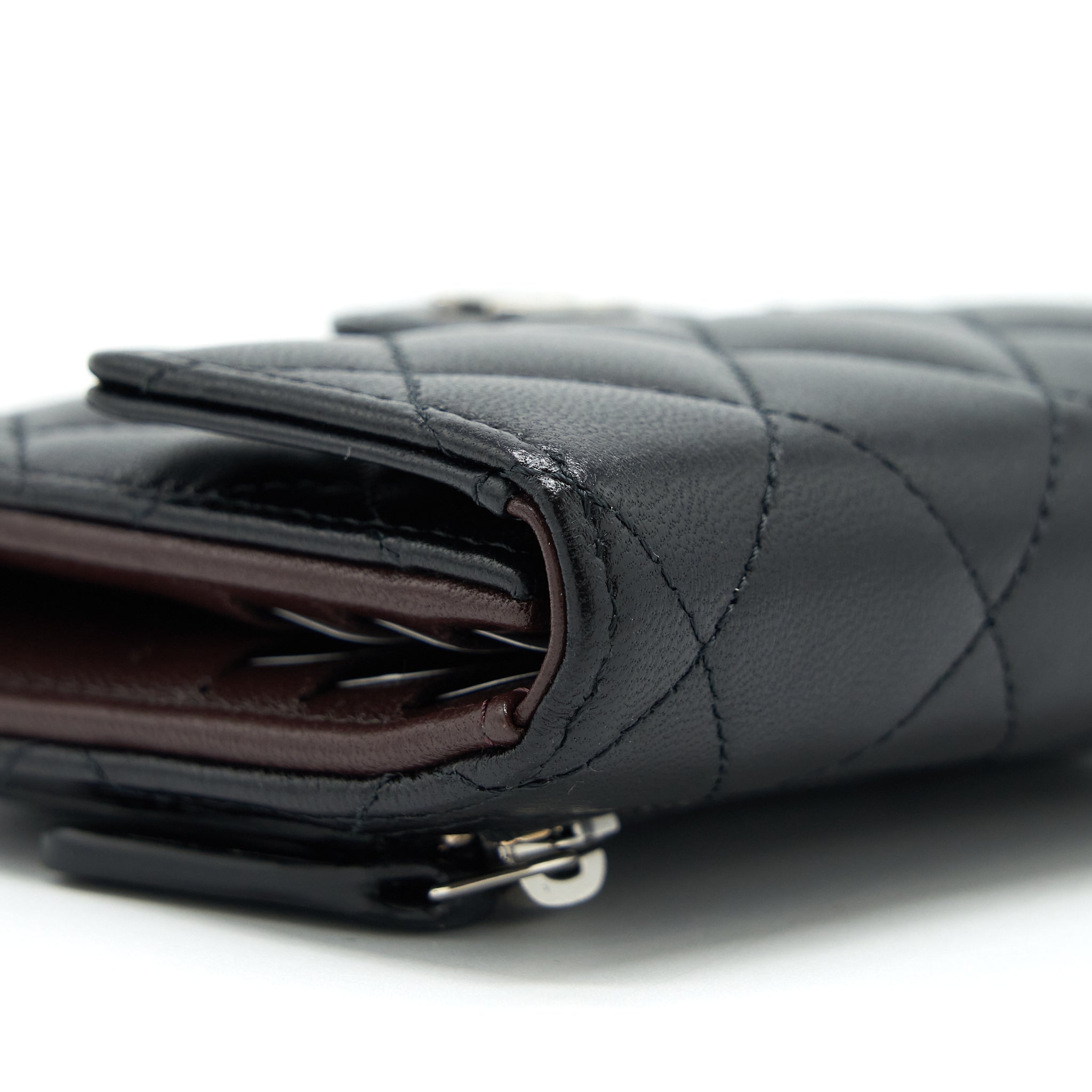 Chanel Small Classic Compact Wallet Lambskin Black