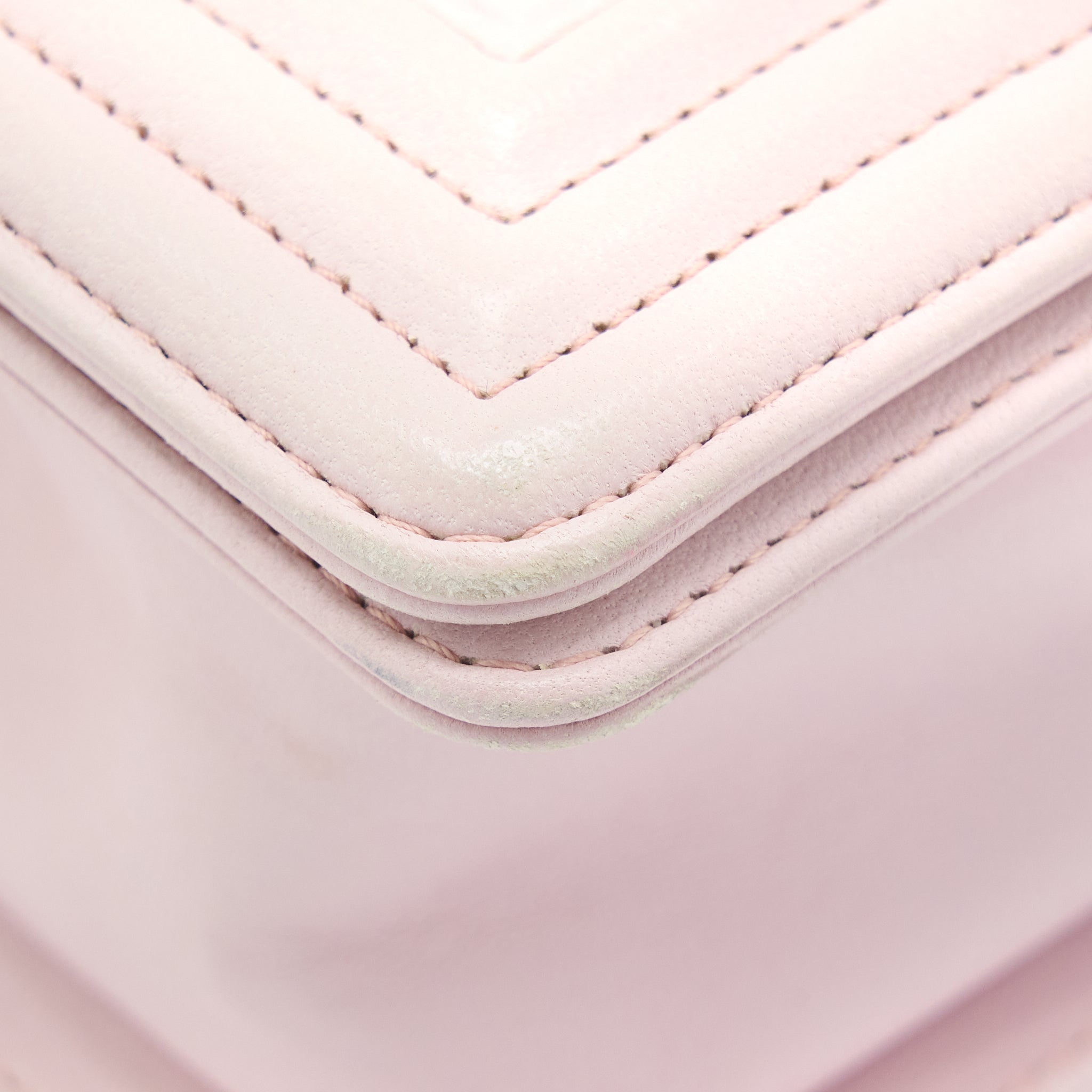 Chanel Chevron Small Boy Bag Limited Edition Lambskin Light Pink