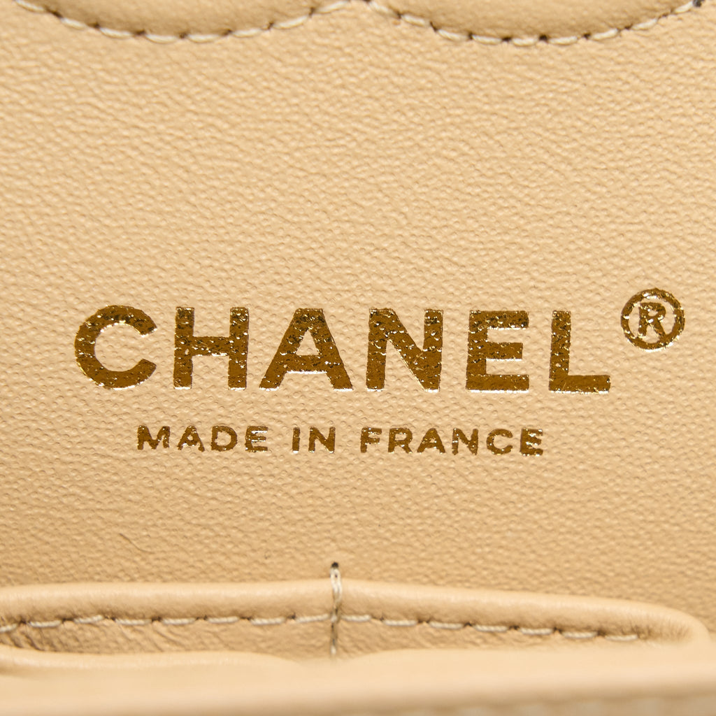 Chanel Small Classic Double Flap Bag Caviar Beige (Microchip)