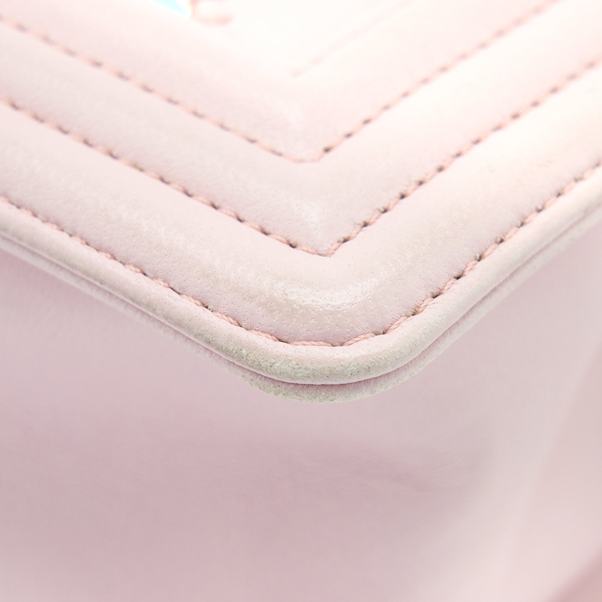 Chanel Chevron Small Boy Bag Limited Edition Lambskin Light Pink