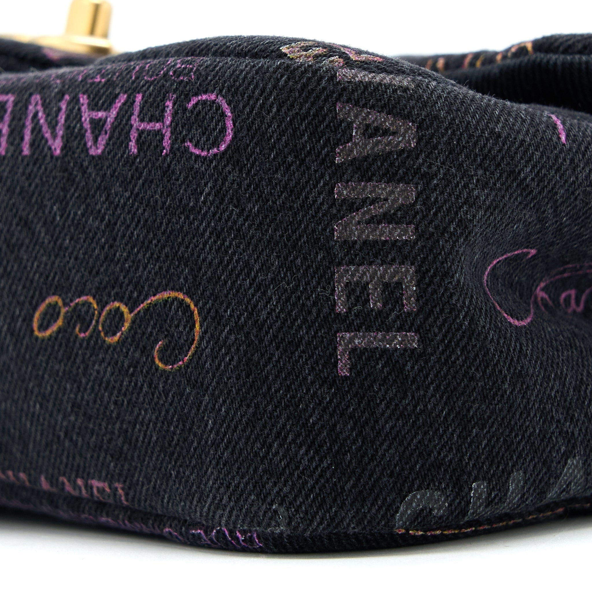 Chanel 22P Black Denim Flap Bag Brushed (Microchip)