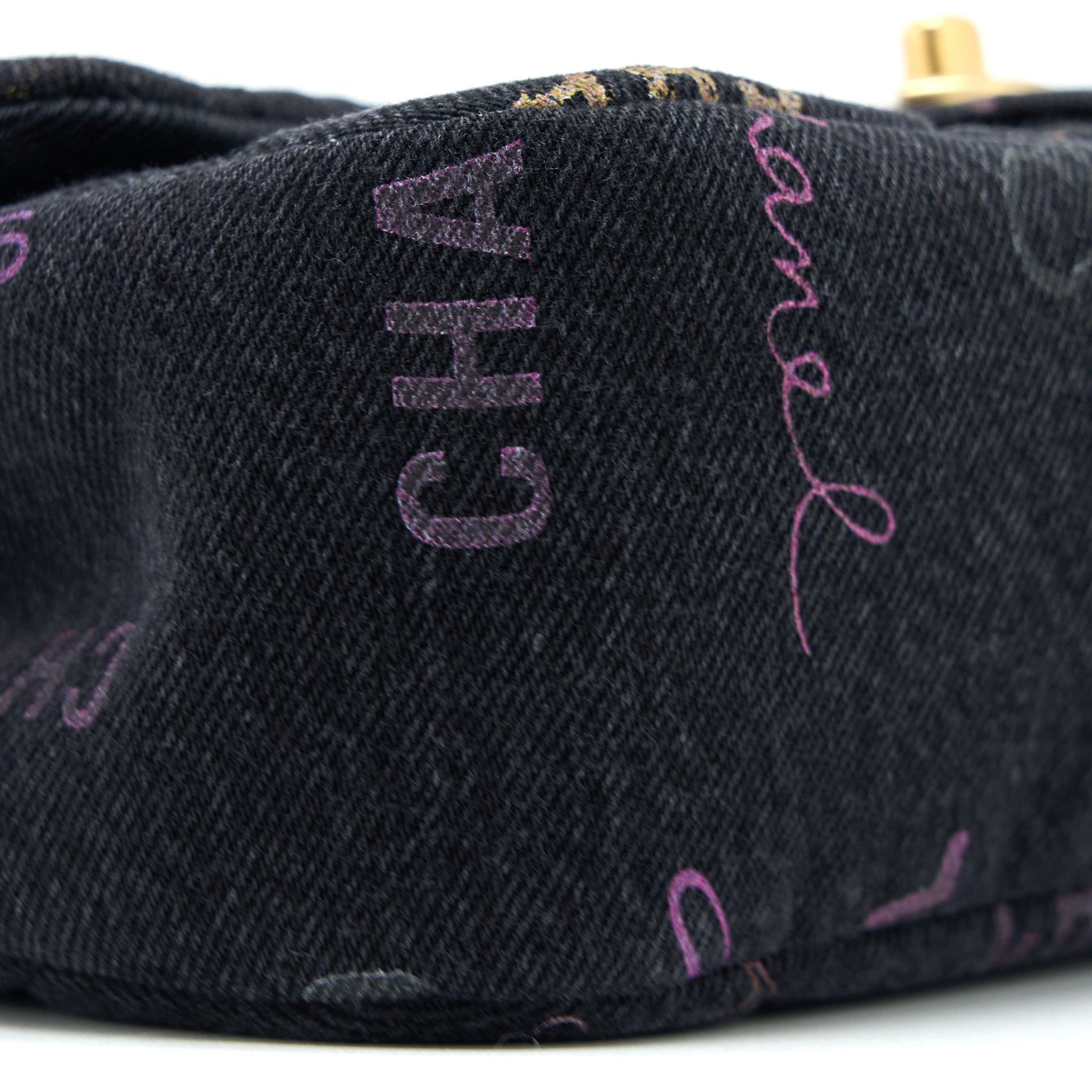 Chanel 22P Black Denim Flap Bag Brushed (Microchip)