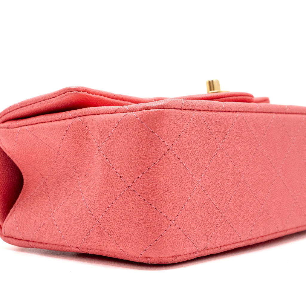 Chanel Top Handle Mini Rectangular Flap Bag Caviar Pink