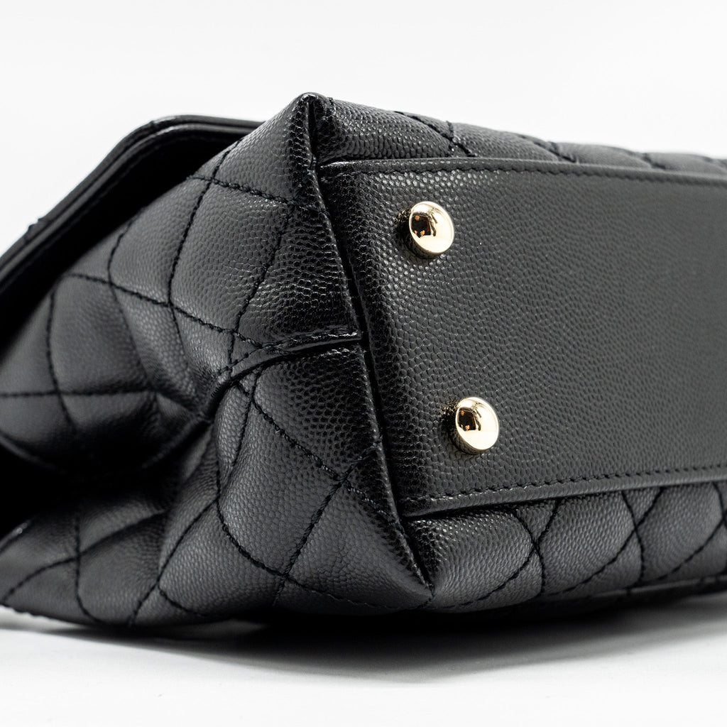 Chanel Small Coco Handle Caviar black L (microchip)