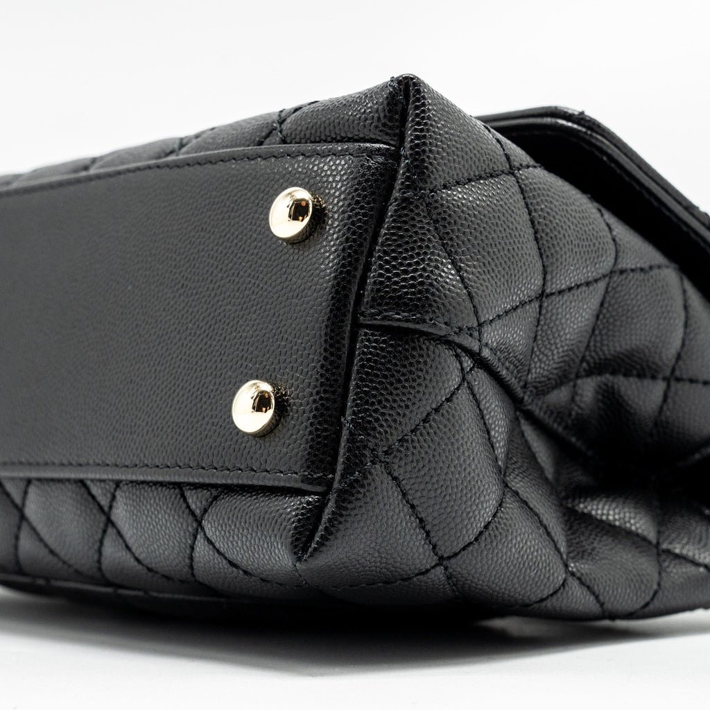Chanel Small Coco Handle Caviar black L (microchip)