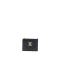 Chanel 23C Zipper Card Holder Caviar Black L (Microchip)