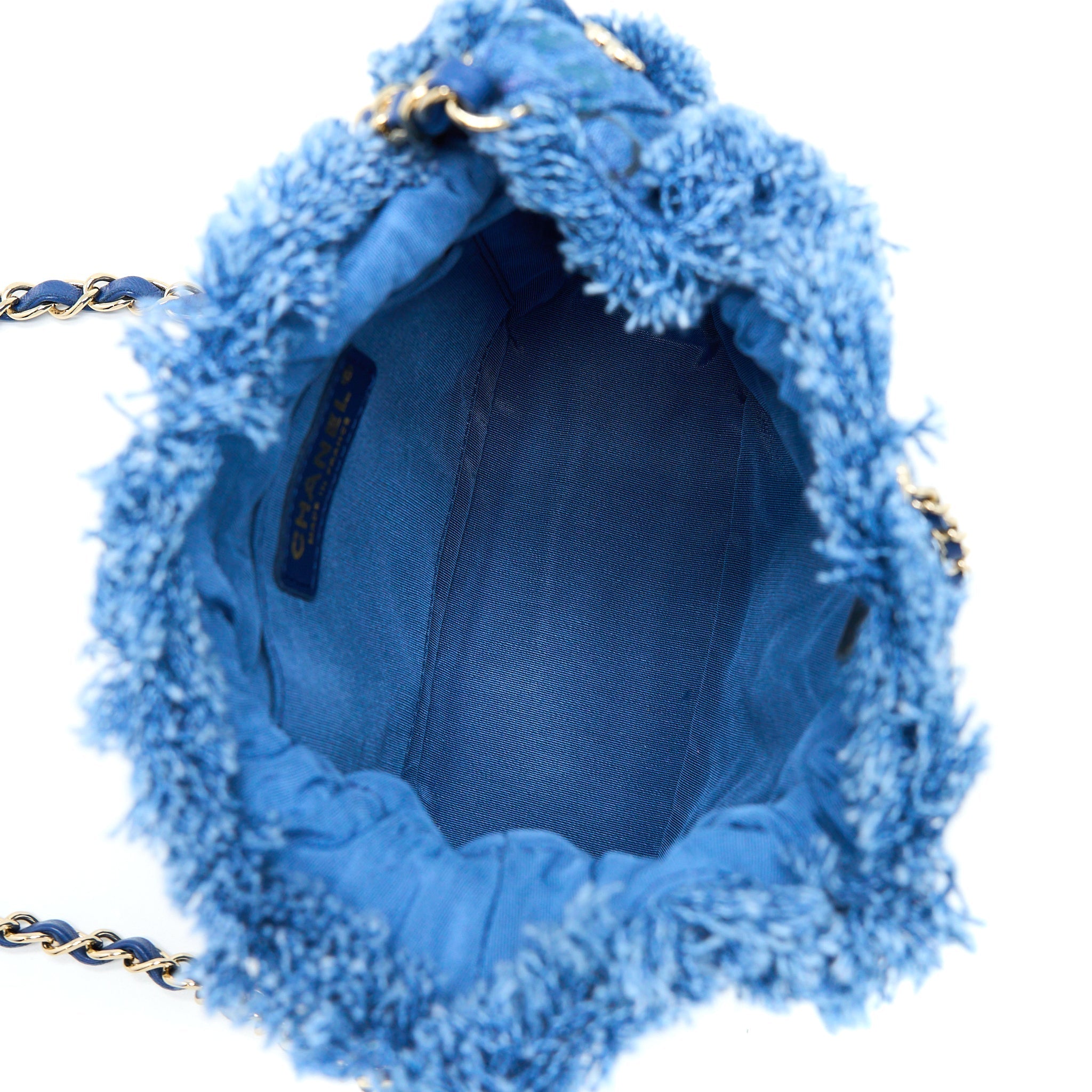 Chanel 22P Small Blue Denim Bucket Bag L (Microchip)