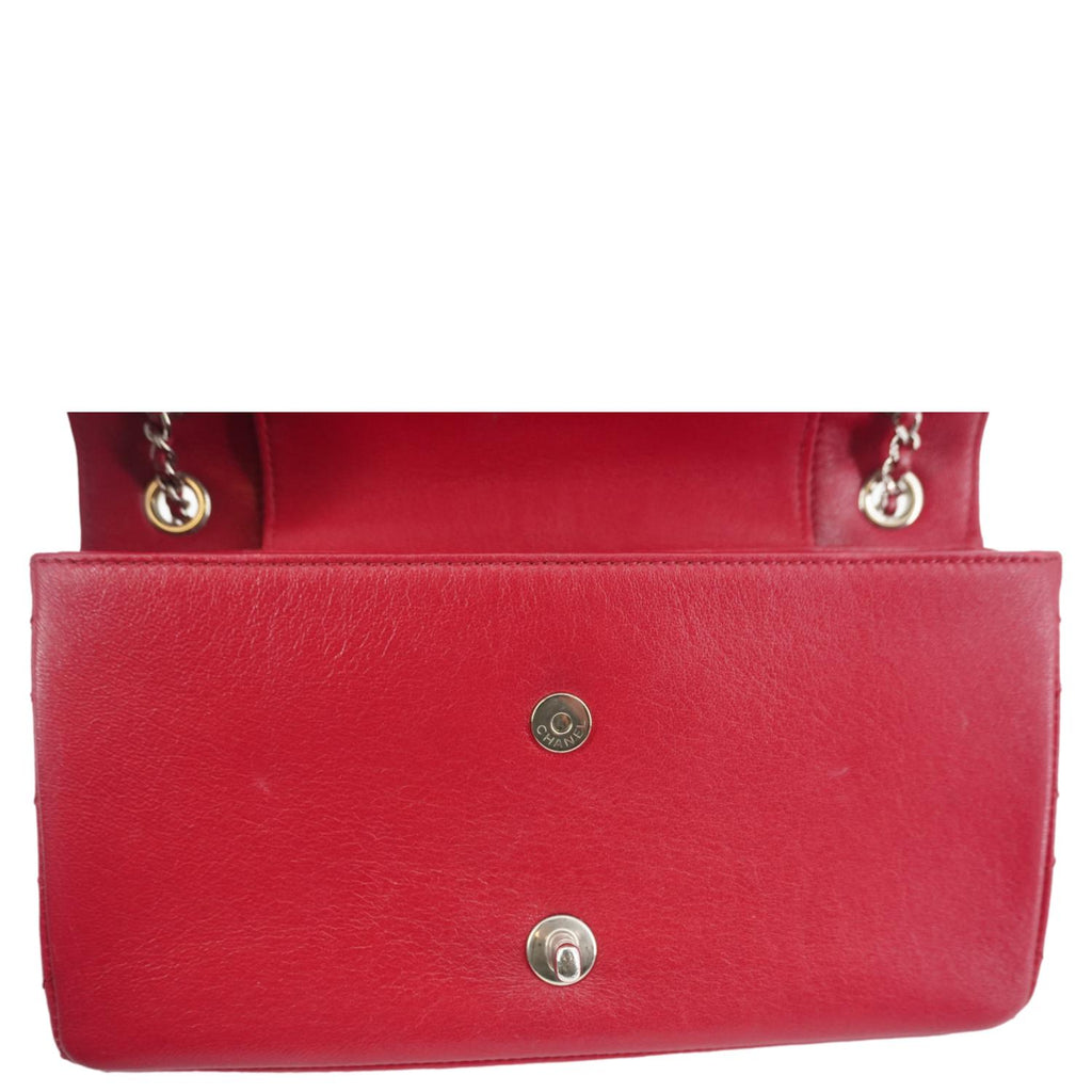 CHANEL Mademoiselle Vintage Flap Sheepskin Leather Crossbody Bag Pink