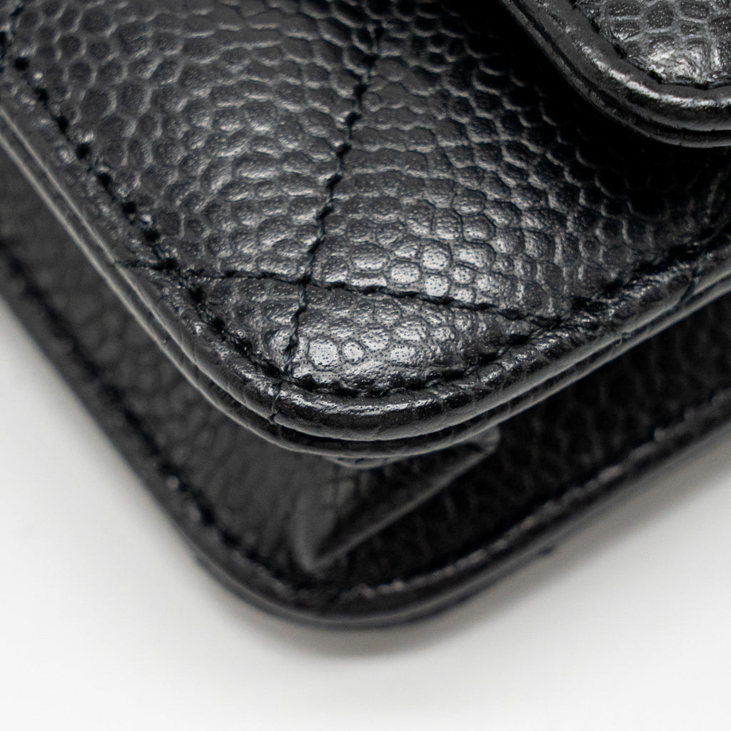 Chanel Classic Wallet on chain caviar black  (microchip)
