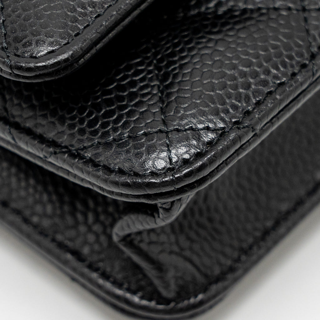 Chanel Classic Wallet on chain caviar black  (microchip)