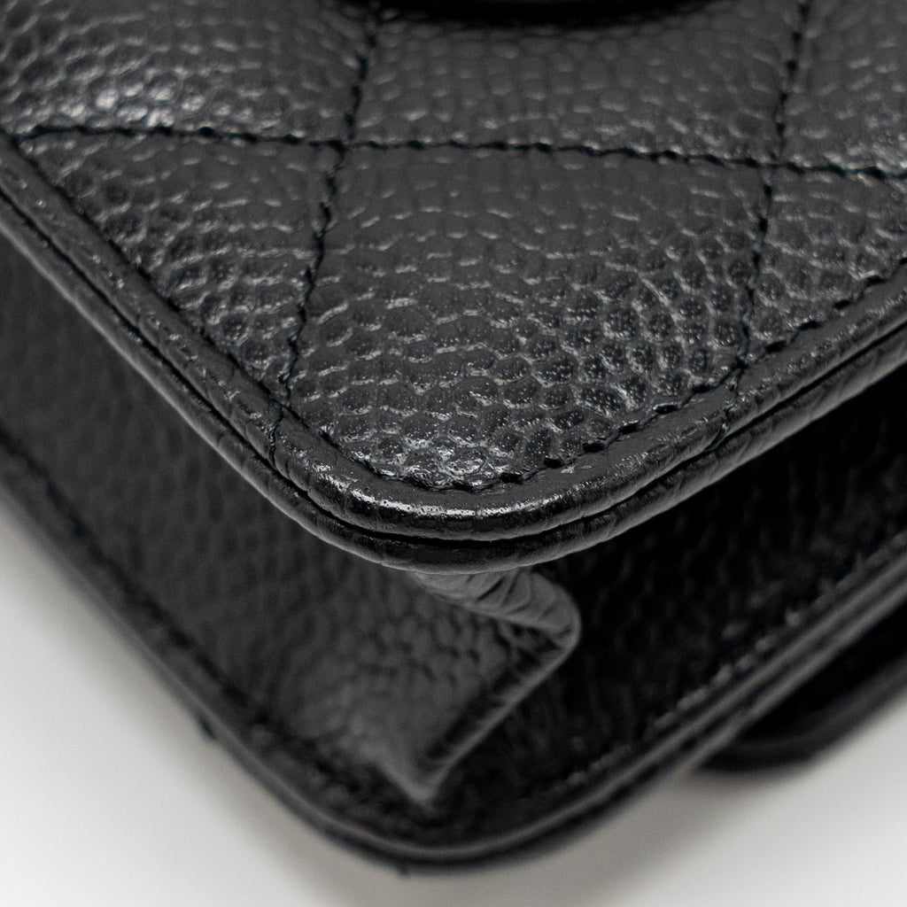 Chanel Classic Wallet on chain caviar black  (microchip)