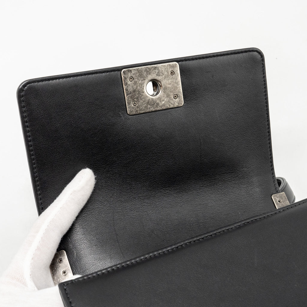 Chanel Small Boy Bag Lambskin Black Ruthenium