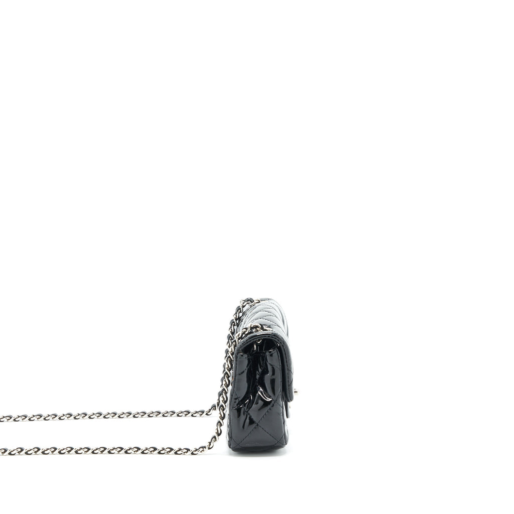Chanel super mini Rectangular flap Bag Patent black