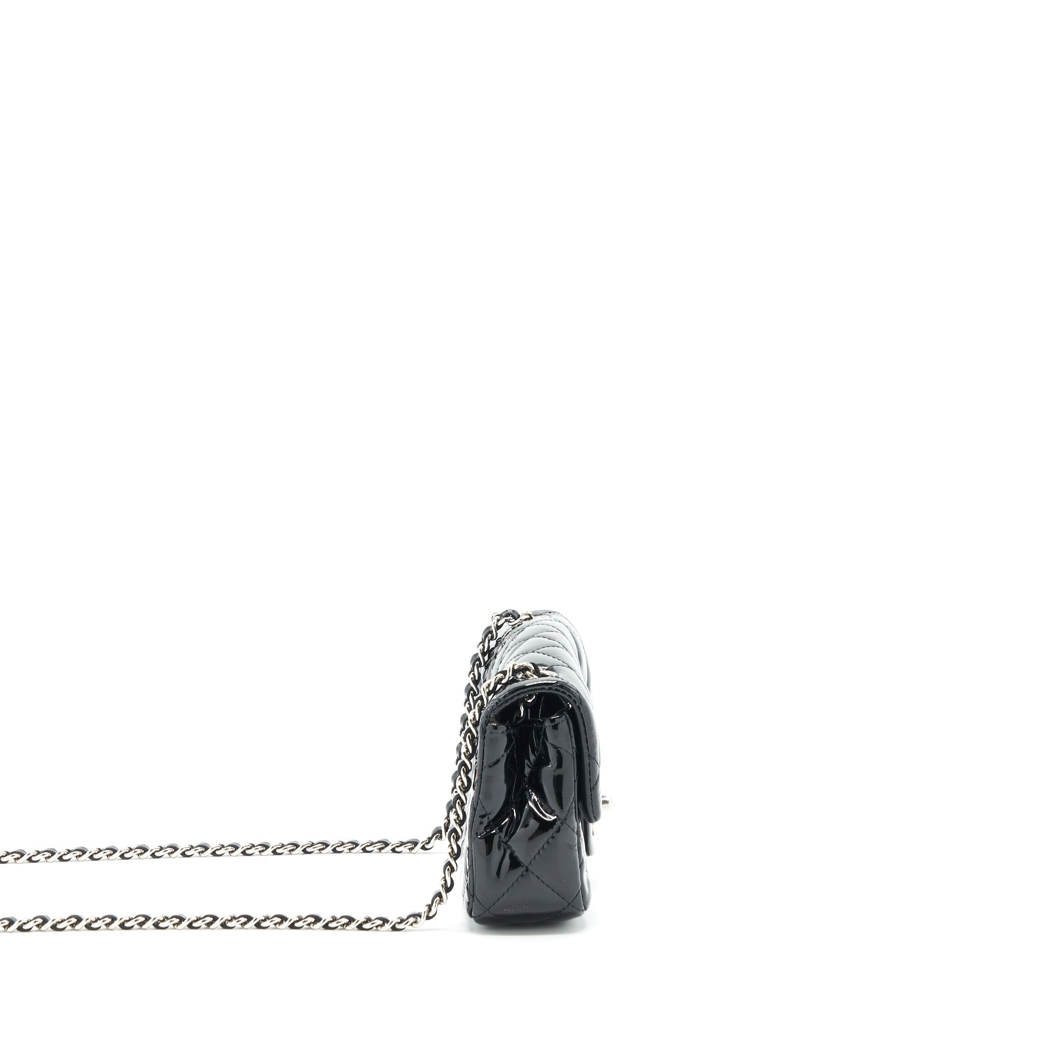 Chanel super mini Rectangular flap Bag Patent black