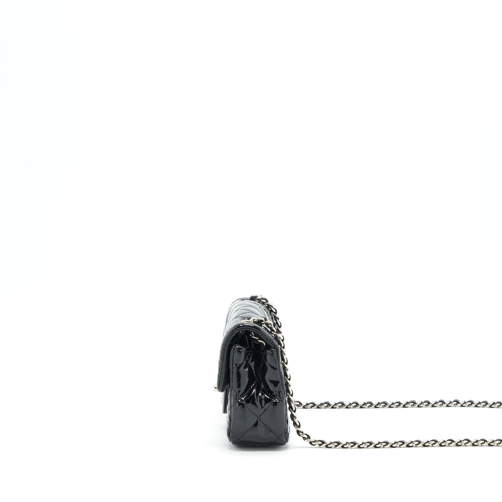 Chanel super mini Rectangular flap Bag Patent black