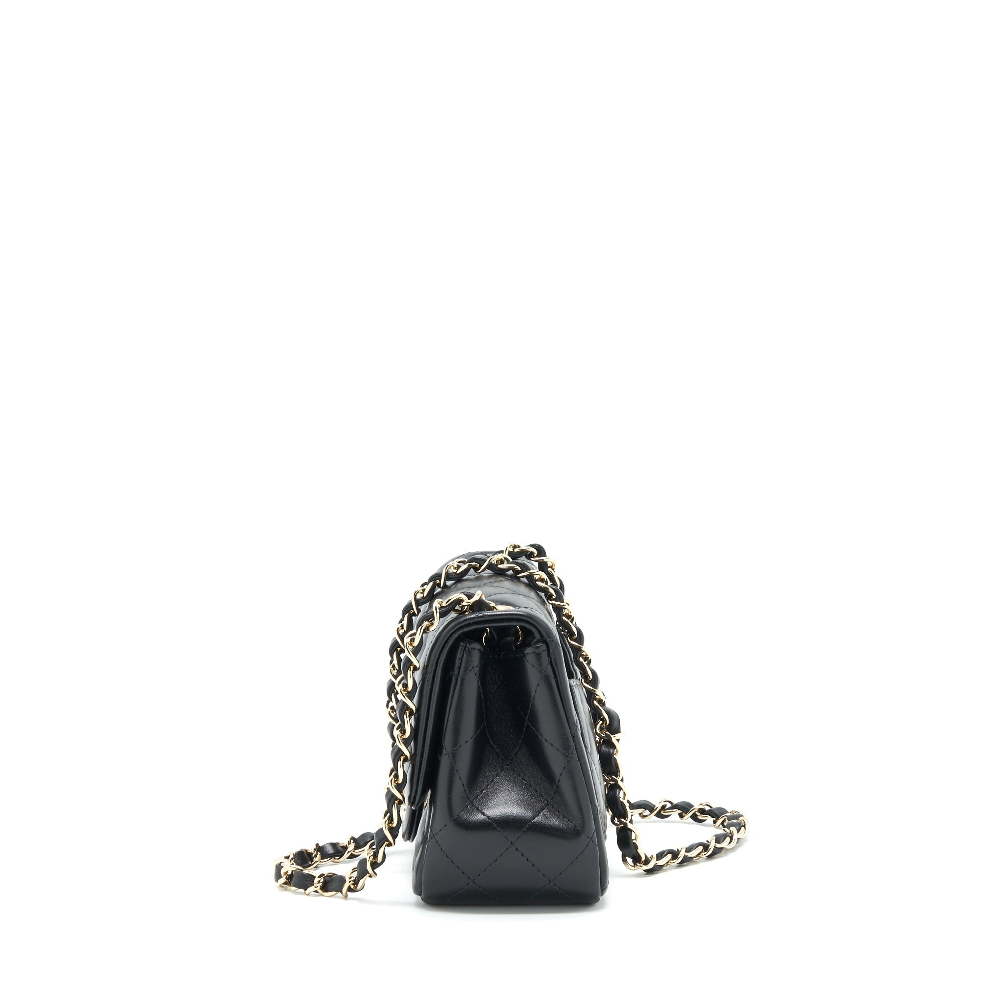 Chanel 22C Mini Square Flap Bag Lambskin Black L
