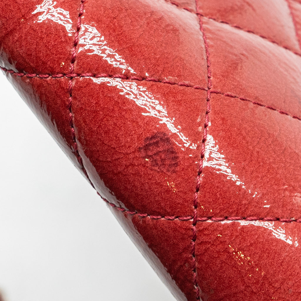 Chanel Seasonal Flap Bag Patent Goatskin/Lambskin Red