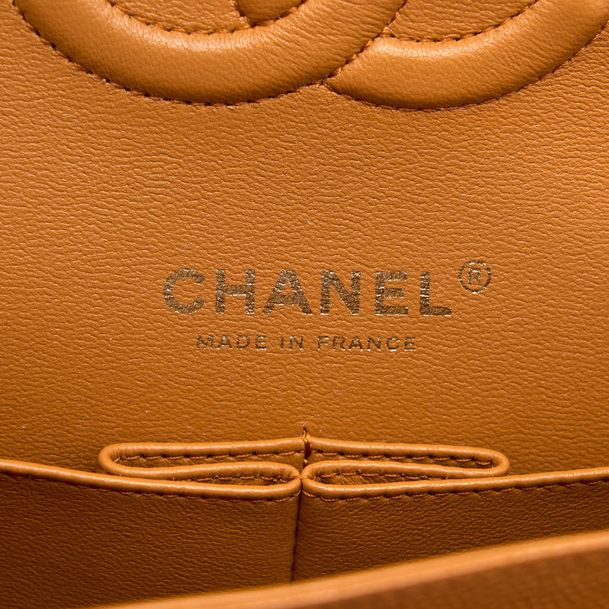 Chanel Medium Classic Double Flap Bag Caviar Caramel L (Microchip)