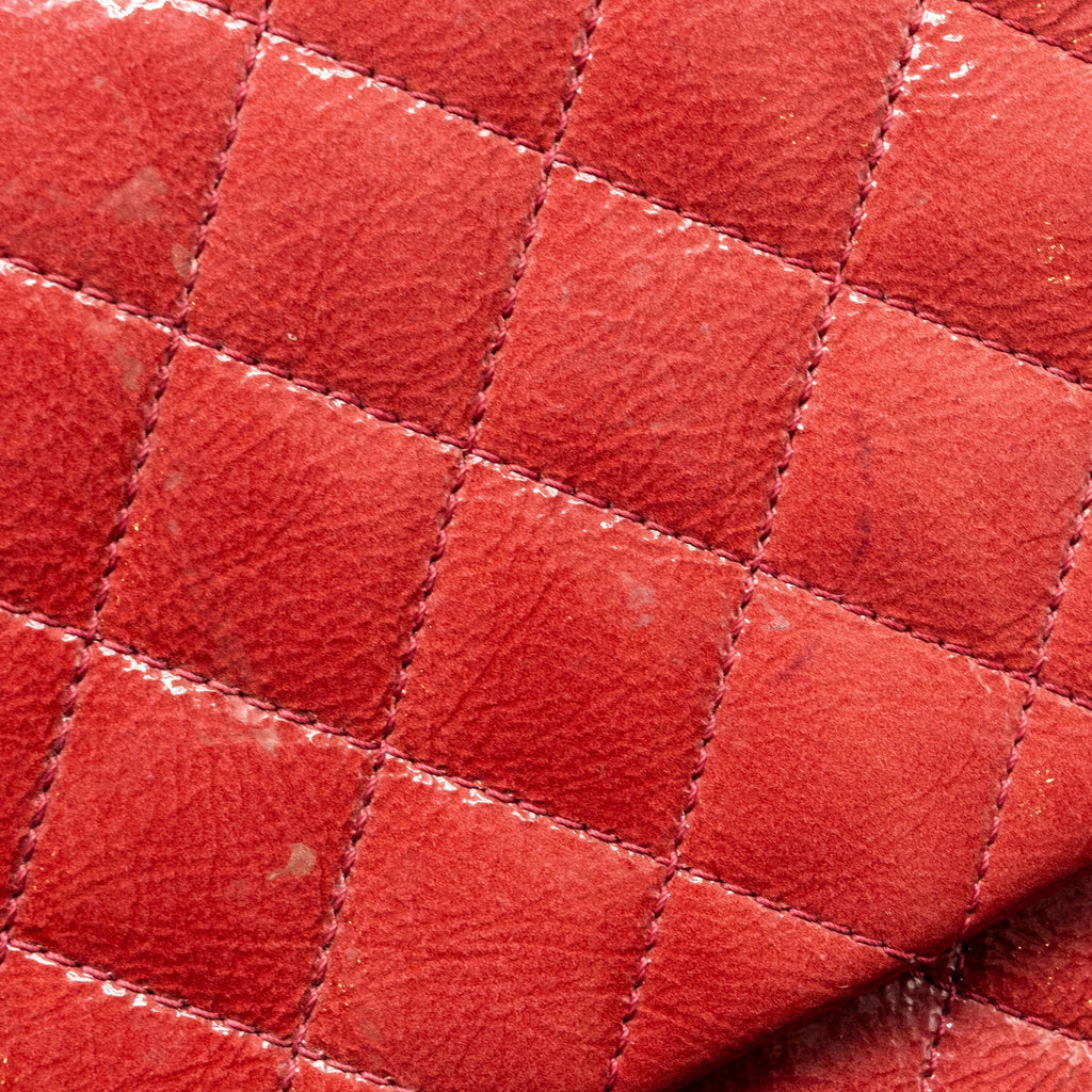 Chanel Seasonal Flap Bag Patent Goatskin/Lambskin Red