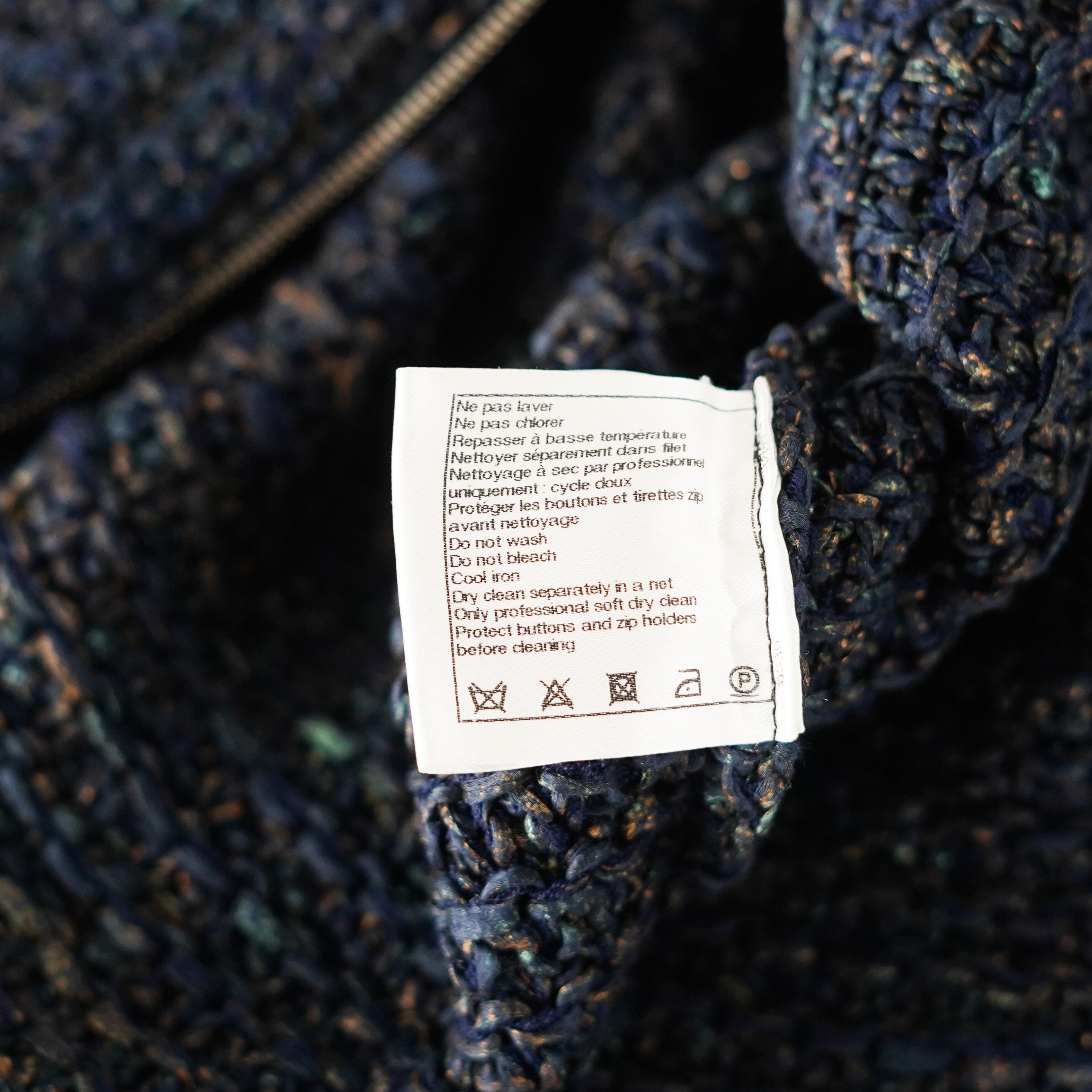 Chanel Navy Knit Cardigan - Size 36