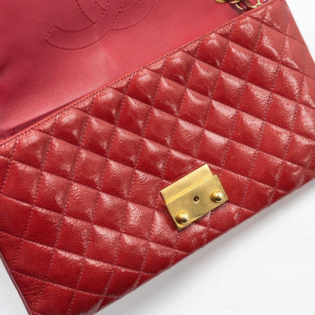 Chanel Seasonal Flap Bag Patent Goatskin/Lambskin Red