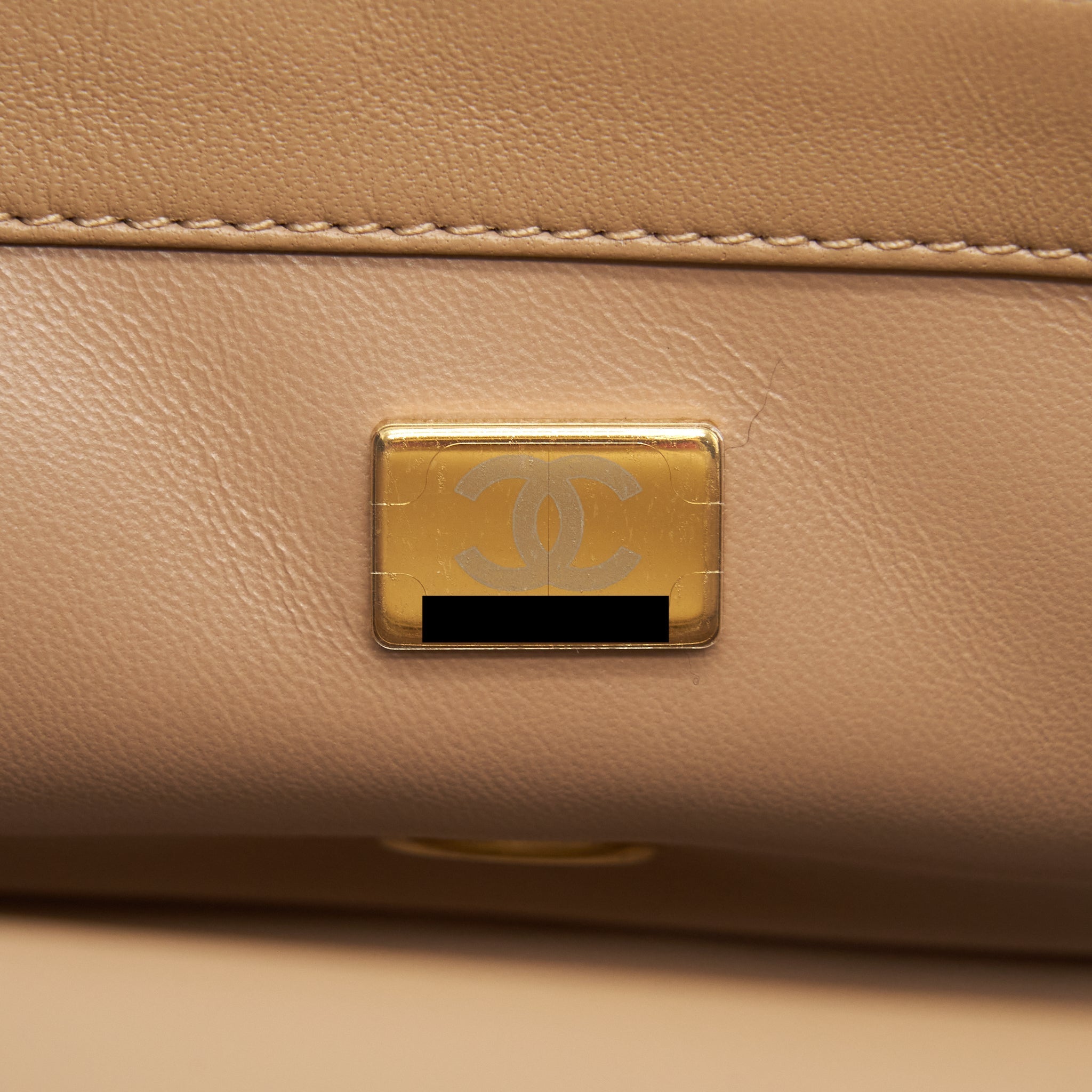 Chanel 22B Pearl Crush Mini Rectangular Flap Bag Lambskin Dark Beige  (Microchip)