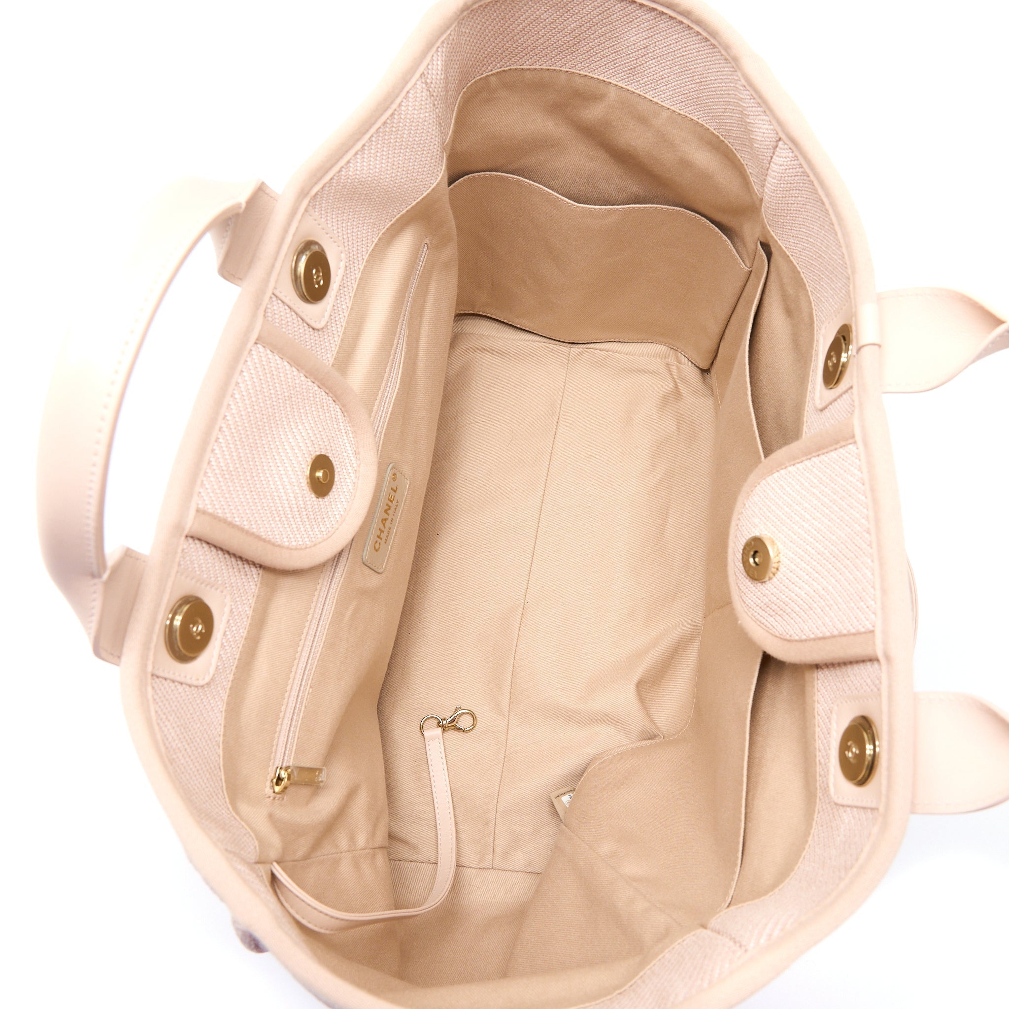 Chanel Deauville Tote Bag Fabric Light Pink L