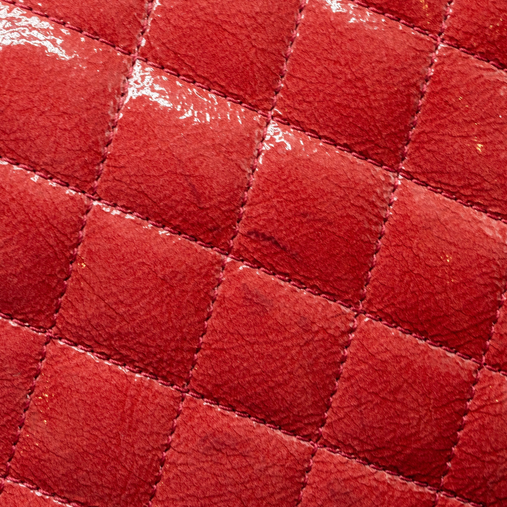 Chanel Seasonal Flap Bag Patent Goatskin/Lambskin Red