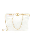Chanel Tote Bag Quilted Calfskin White Brushed