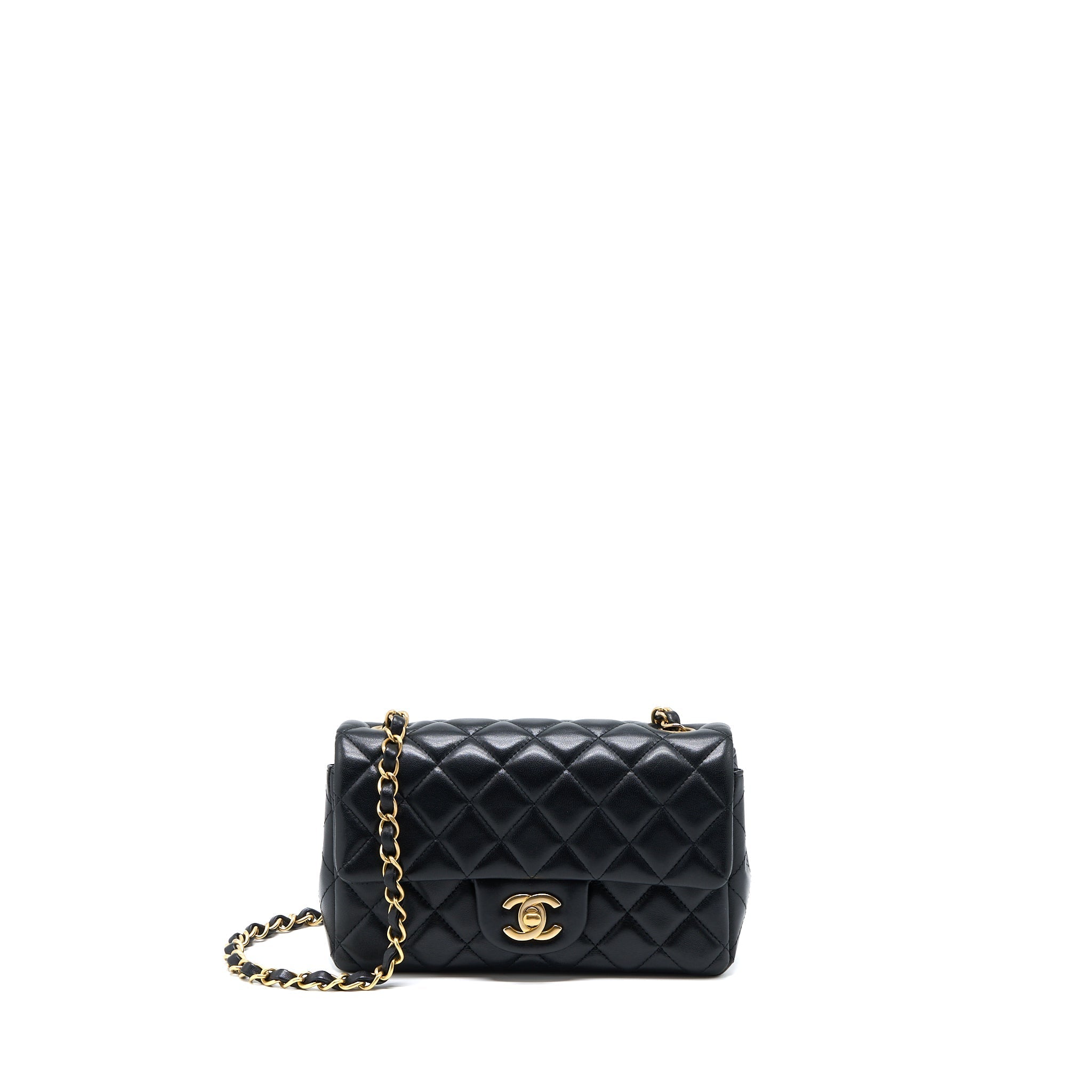 Chanel Mini Rectangular Flap Bag Lambskin Black