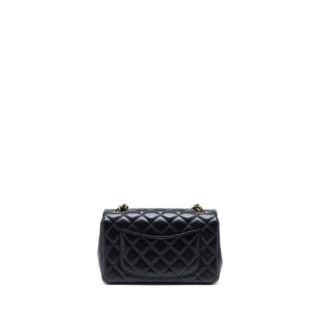 Chanel Mini Rectangular Flap Bag Lambskin Black