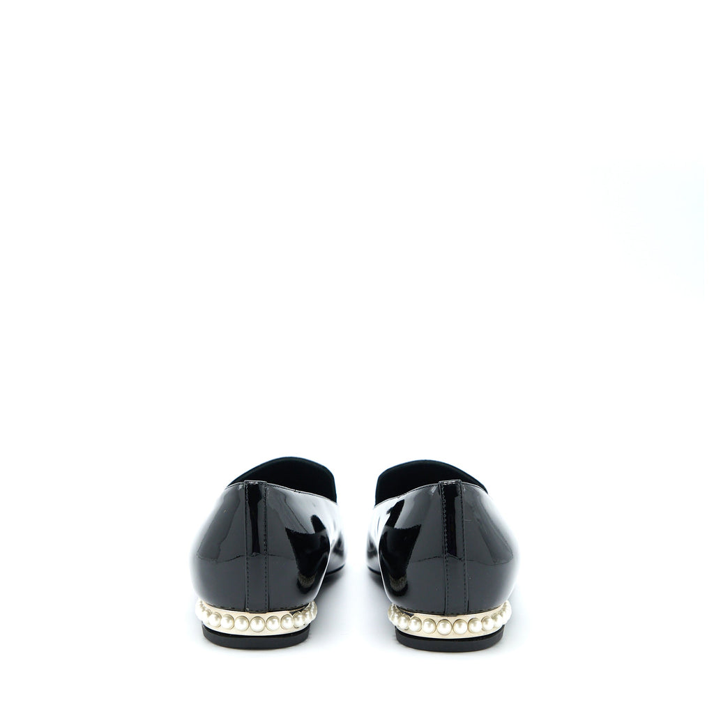 Chanel Size 35.5 Loafer with Pearl/Patent Black