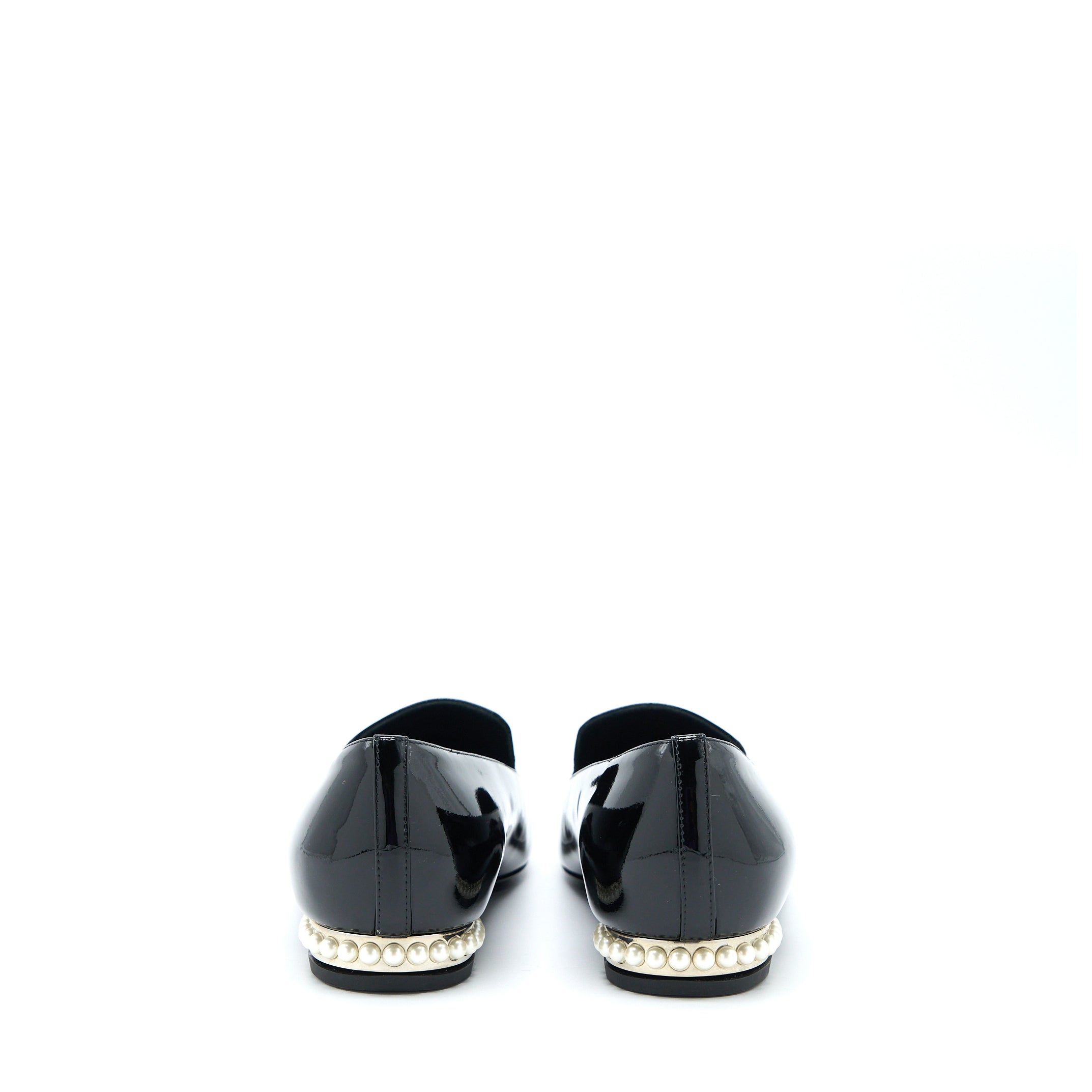 Chanel Size 35.5 Loafer with Pearl/Patent Black