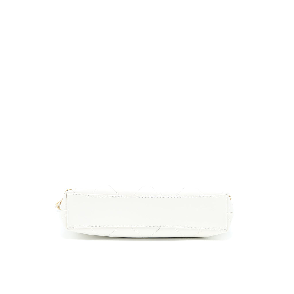 Chanel Tote Bag Quilted Calfskin White Brushed