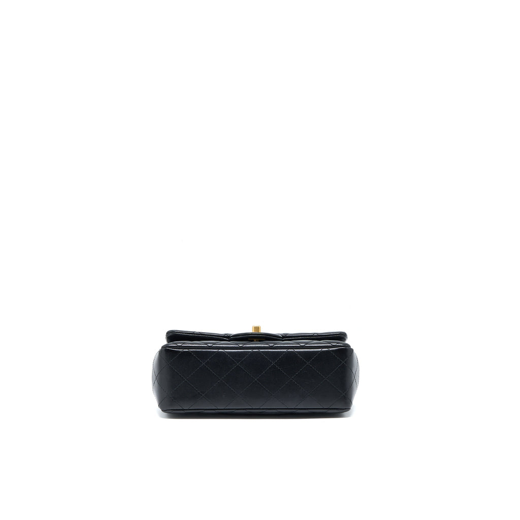 Chanel Mini Rectangular Flap Bag Lambskin Black