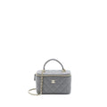 Chanel Top Handle Long Vanity with Chain Lambskin Grey L (Microchip)
