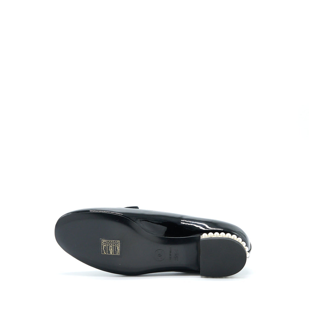 Chanel Size 35.5 Loafer with Pearl/Patent Black