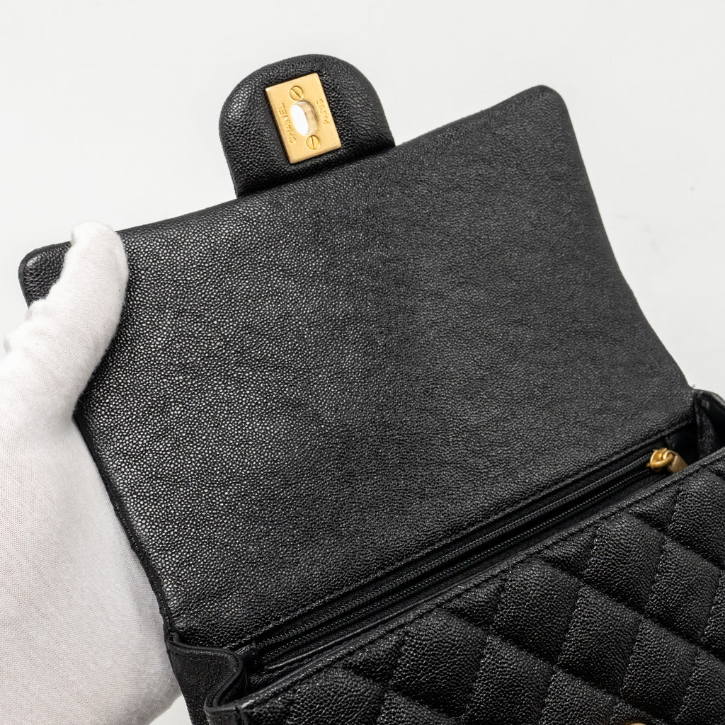 Chanel Top Handle Mini Rectangular Flap Bag Caviar BLACK