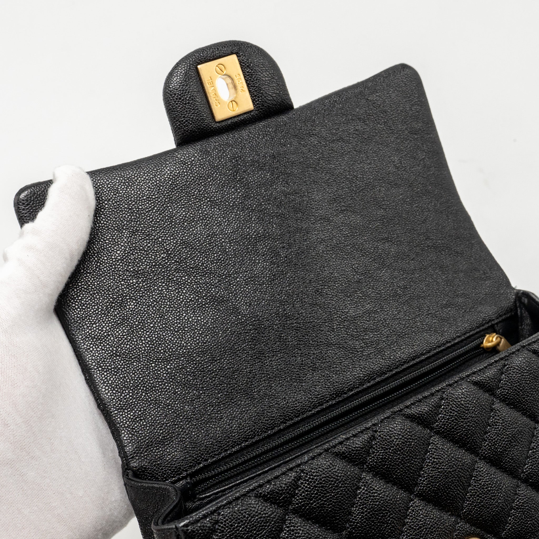 Chanel Top Handle Mini Rectangular Flap Bag Caviar BLACK