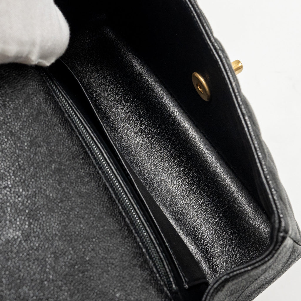 Chanel Top Handle Mini Rectangular Flap Bag Caviar BLACK
