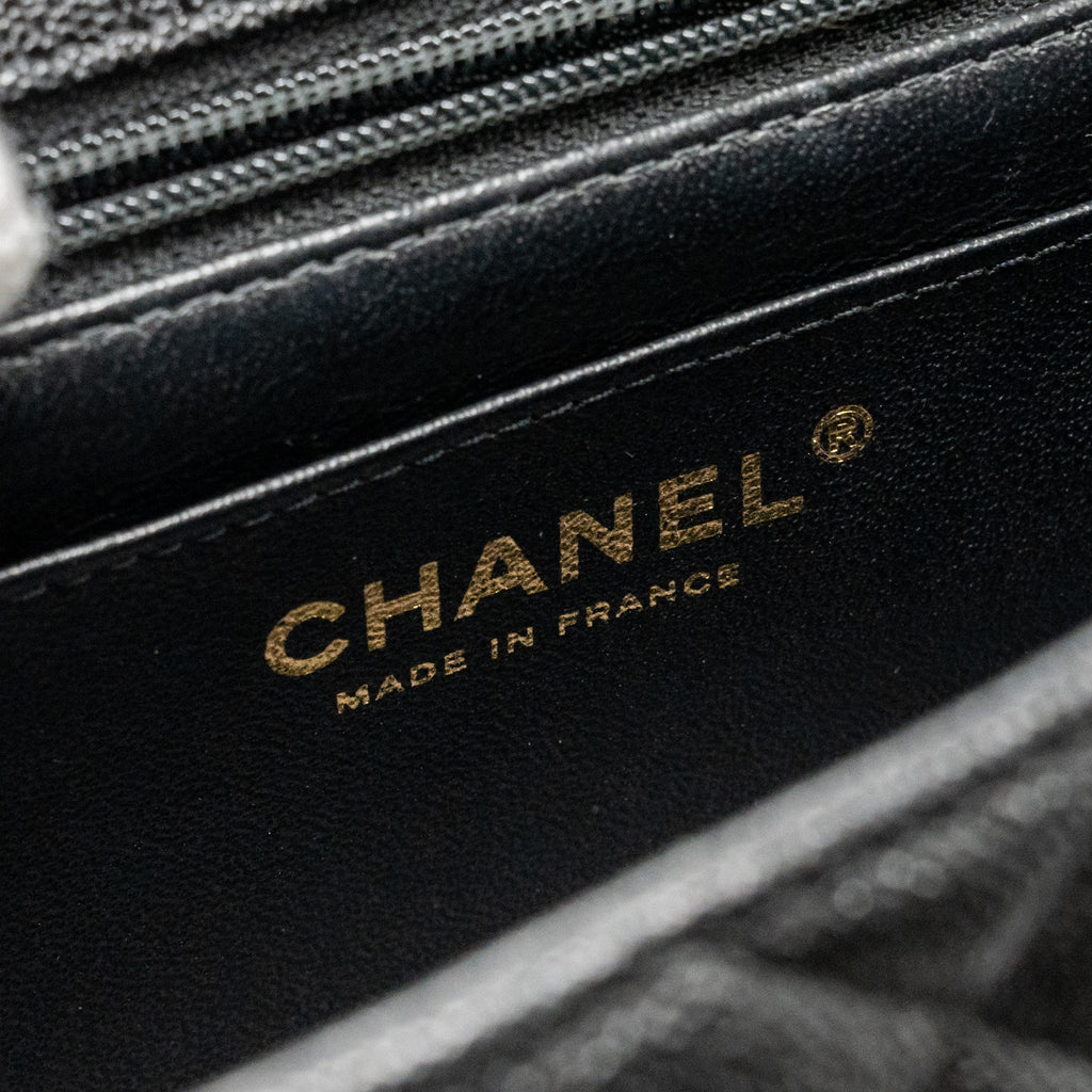 Chanel Top Handle Mini Rectangular Flap Bag Caviar BLACK