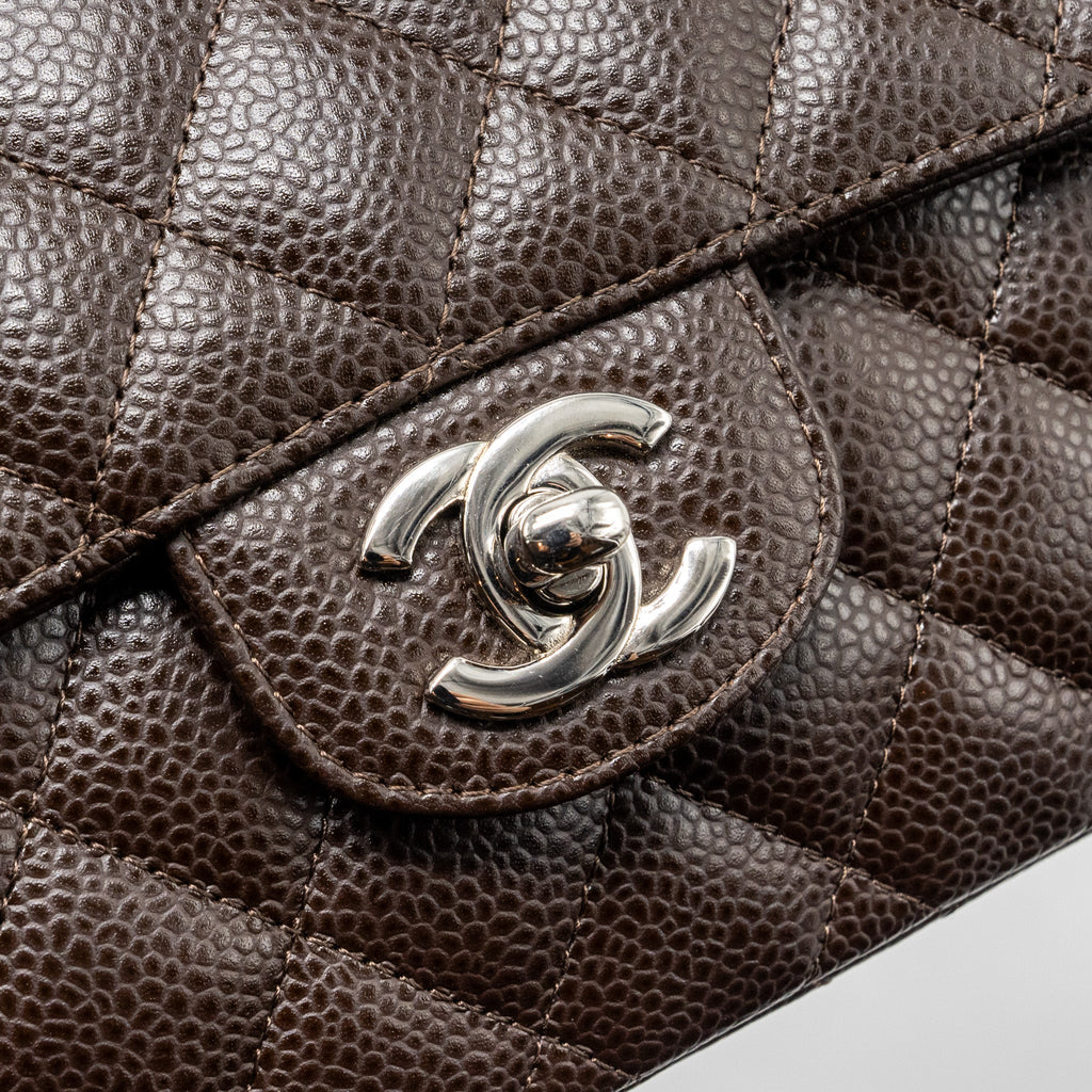 Chanel East West Classic quilted flap bag caviar chocolate