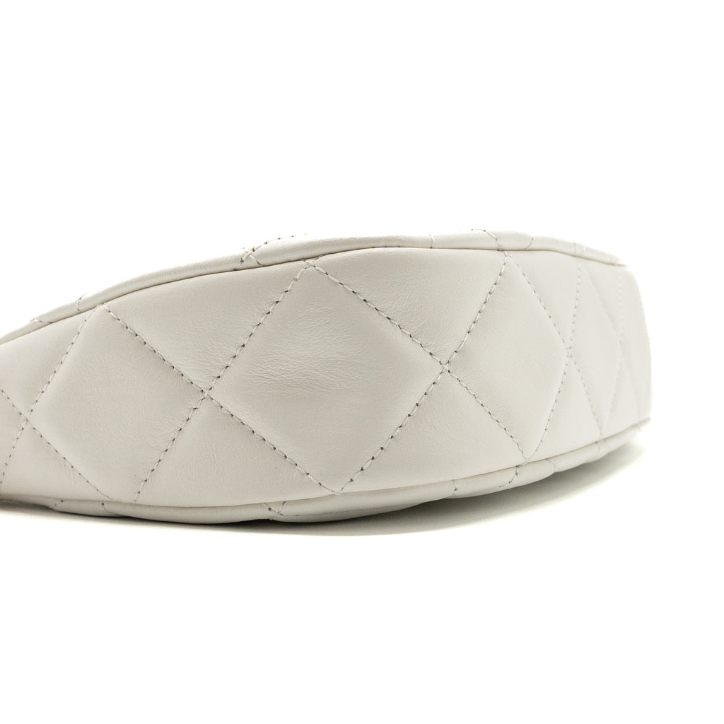 Chanel 23k Hobo Bag Calfskin White  (microchip)