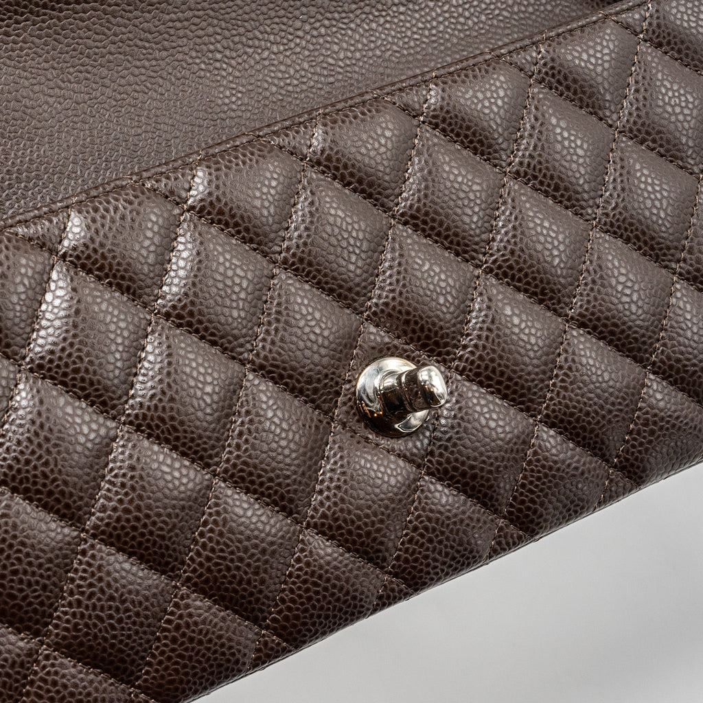 Chanel East West Classic quilted flap bag caviar chocolate