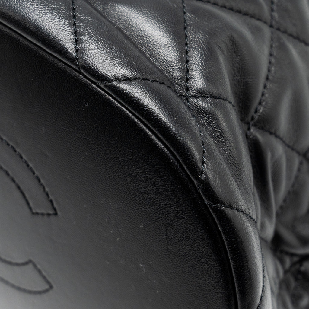 Chanel 22p Drawstring Bucket Bag Lambskin Black  (Microchip)