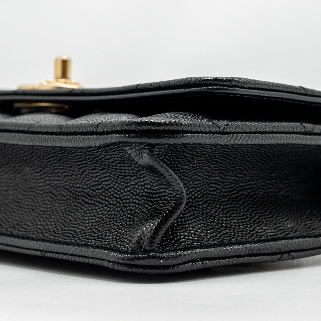 Chanel Camellia Wallet on chain Caviar Black  (Microchip)