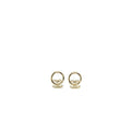 Chanel 22K Round CC Logo Earring Light Gold Tone