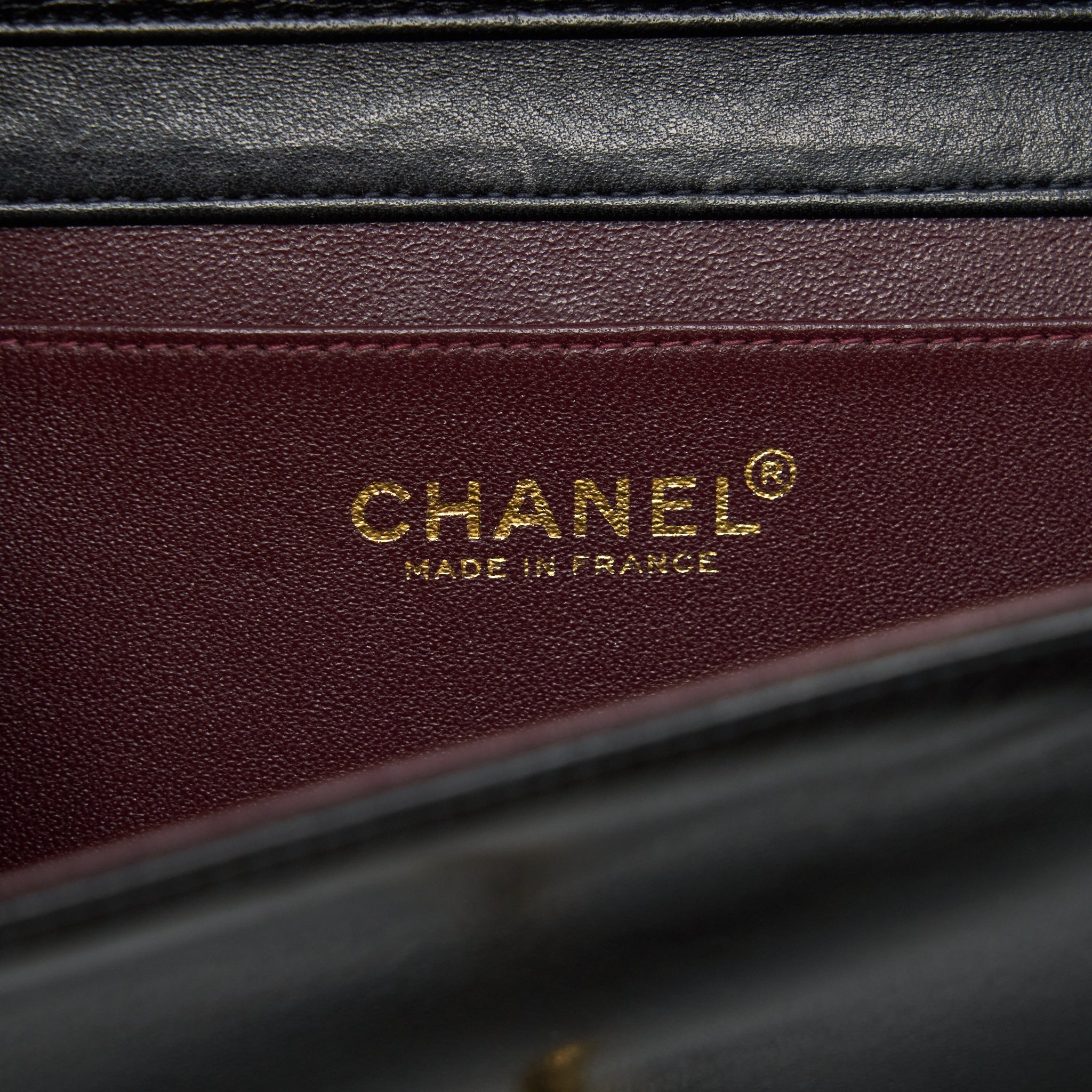 Chanel Vintage Quilted Mini Flap Bag With Chain Lambskin Black