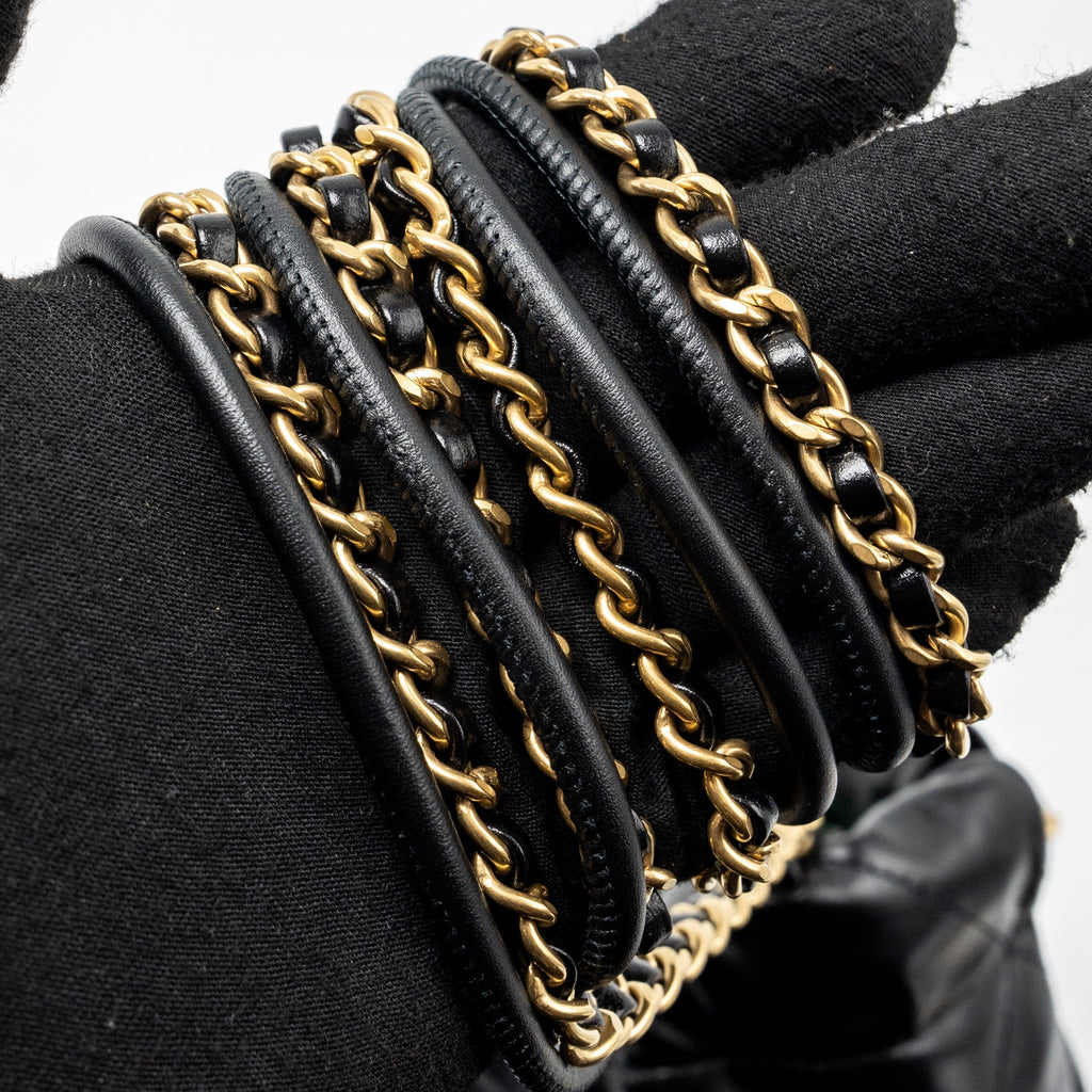 Chanel Mini 22 Bag Shiny Calfskin Black  (Microchip)